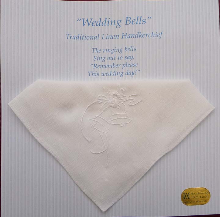Wedding Bells Linen Handkerchief - Click Image to Close